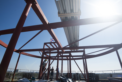 910352 Afbeelding van de werkzaamheden ten behoeve van de herbestemming van de watertoren (Heuveloord 25a) te Utrecht, ...